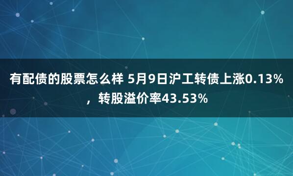 有配债的股票怎么样 5月9日沪工转债上涨0.13%，转股溢价率43.53%