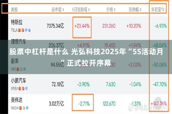 股票中杠杆是什么 光弘科技2025年“5S活动月”正式拉开序幕