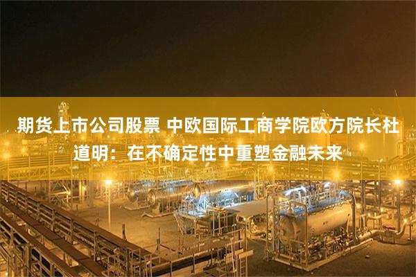 期货上市公司股票 中欧国际工商学院欧方院长杜道明：在不确定性中重塑金融未来