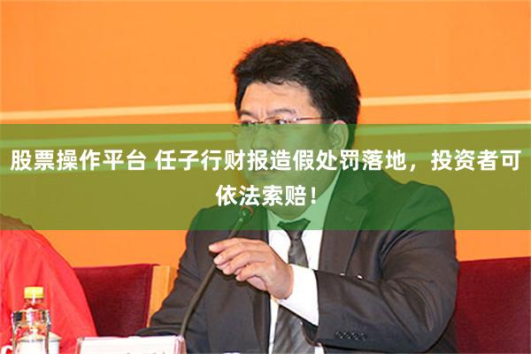 股票操作平台 任子行财报造假处罚落地，投资者可依法索赔！