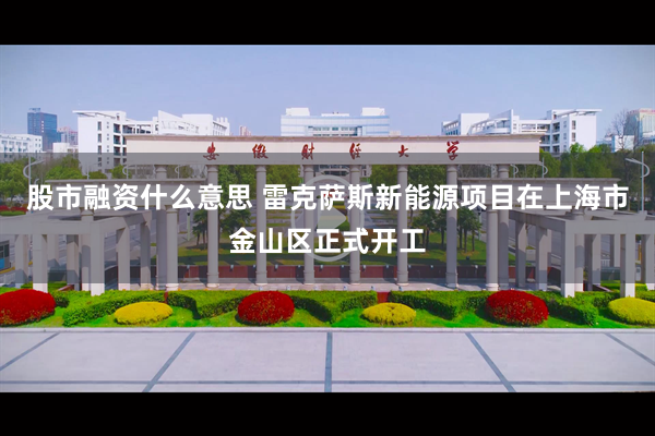 股市融资什么意思 雷克萨斯新能源项目在上海市金山区正式开工