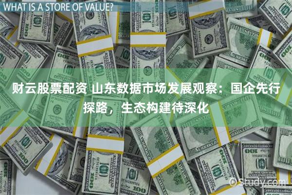 财云股票配资 山东数据市场发展观察：国企先行探路，生态构建待深化